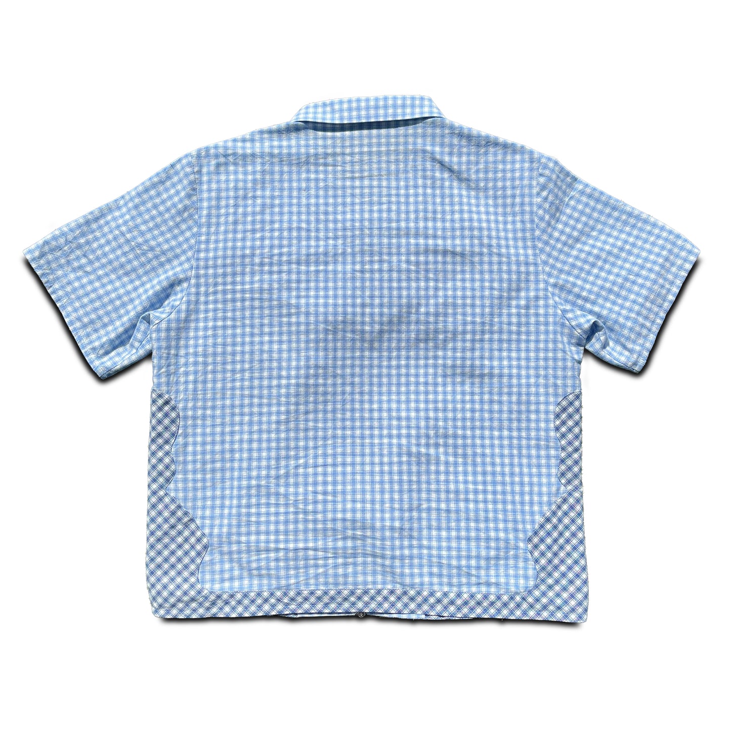blue skele check shirt