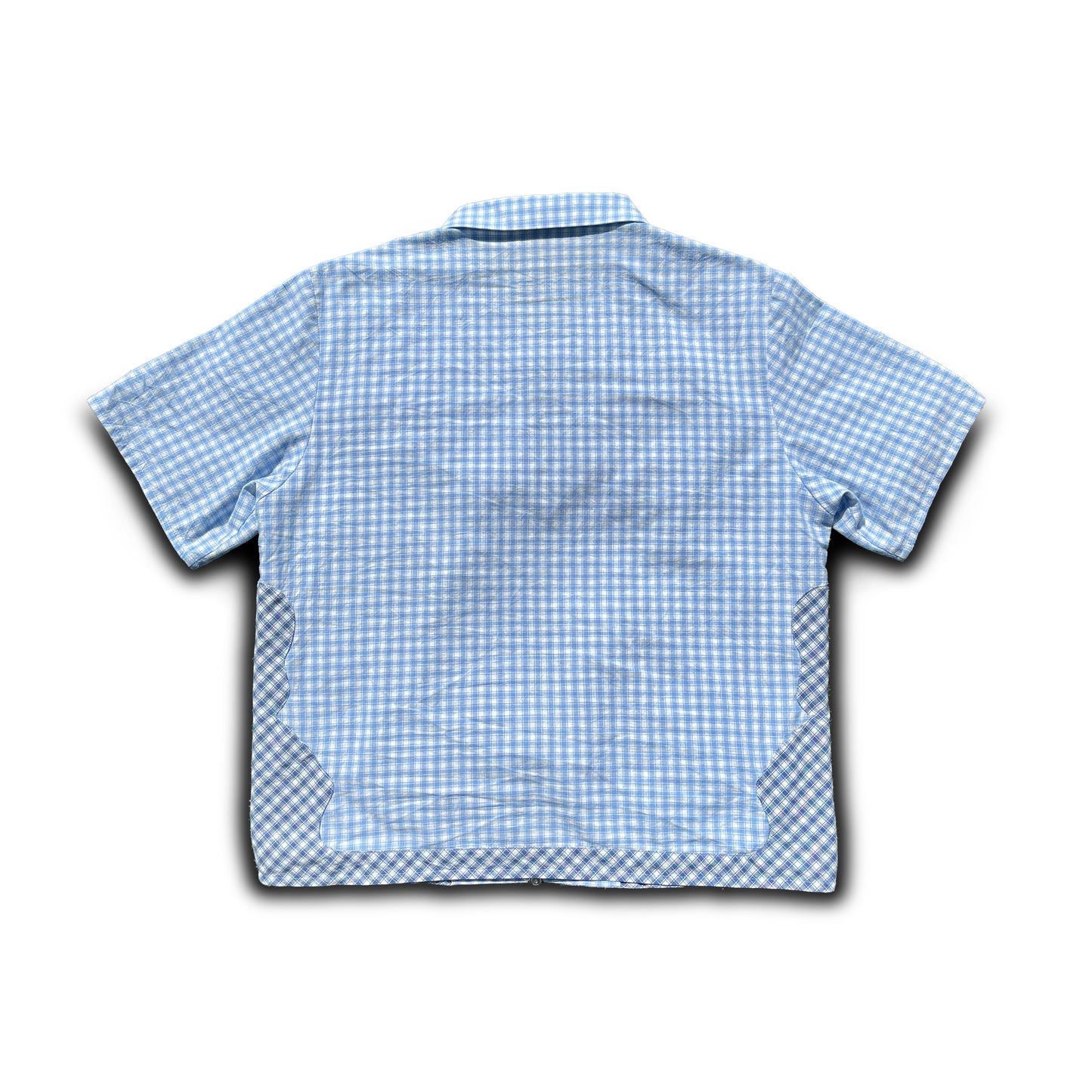 blue skele check shirt