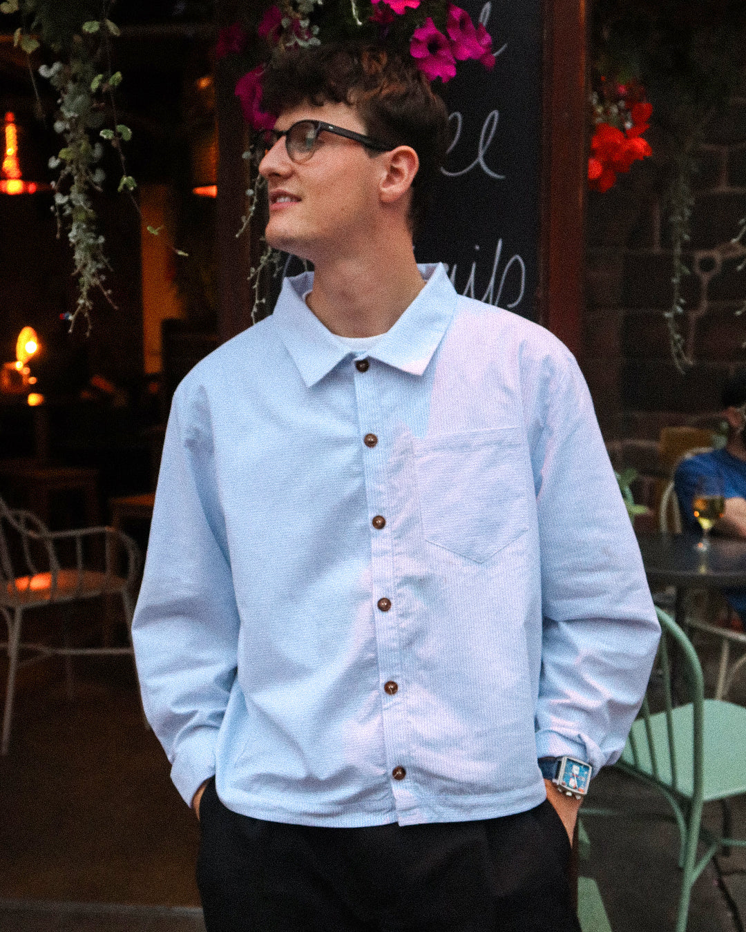 contrast pin-stripe longsleeve